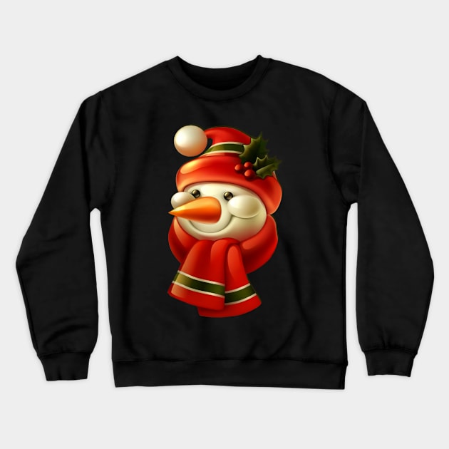 Smiling Snowman Crewneck Sweatshirt by Balonku